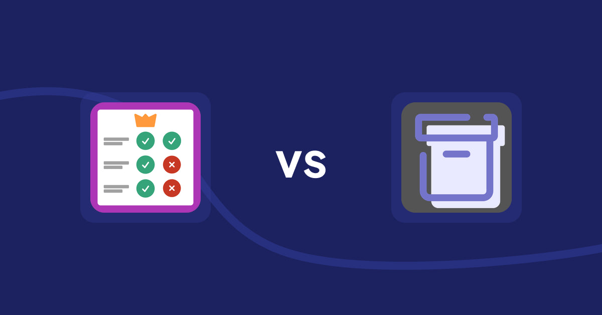 Shopify Product Display Apps: Pretty Comparison Tables vs. Shelfify