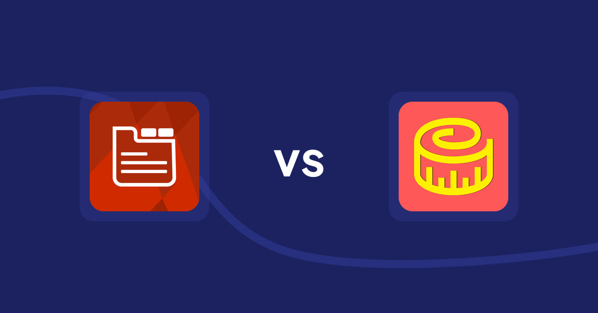 Shopify Product Display Apps: Tabs: SEO Product Tabs with AI vs. Snake Size Chart & Size Guide