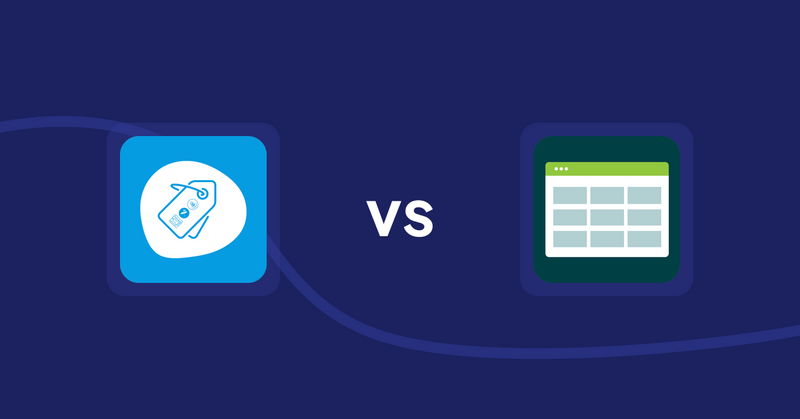 Shopify Product Display Apps: Extendons Product Tag Images vs Product Table