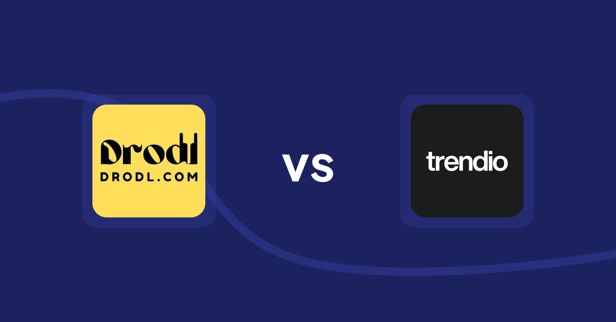 Shopify Product Display Apps: Drodl: Hide SoldOut Products vs Trendio