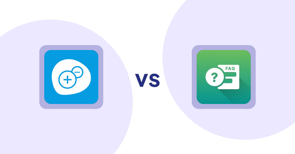 Shopify Product Display Apps: Extendons Quantity Selector vs FAQ Expert: Product FAQ