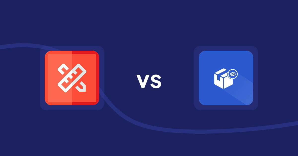 Shopify Product Display Apps: RT: Size Chart, Size Guide vs. Addify ‑ Hide Products