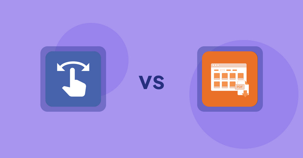 Shopify Product Display Apps: HypeSwipe: Swipes to Sales vs Meetanshi PDF Product Catalog