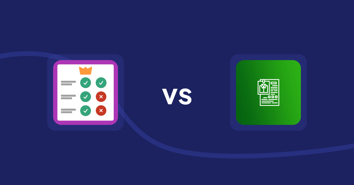 Shopify Product Display Apps: Pretty Comparison Tables vs OC Product Size Chart