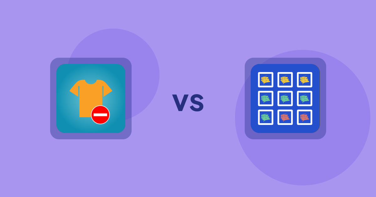 Shopify Product Display Apps: Products Unavailable vs Pixc: Visual Merchandising