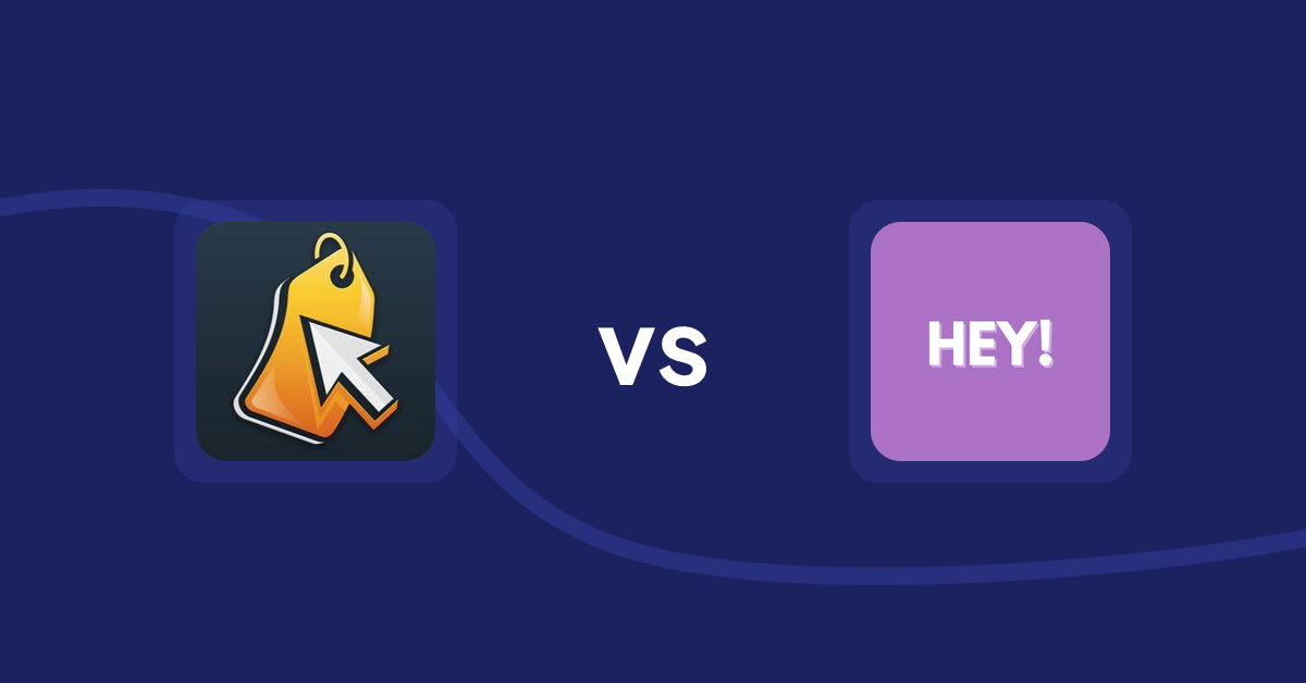 Shopify Product Display Apps: Iconic: Product Features vs Hey! Product Page Banner & Text