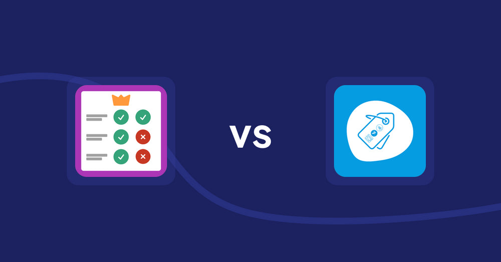 Shopify Product Display Apps: Pretty Comparison Tables vs. Extendons Product Tag Images