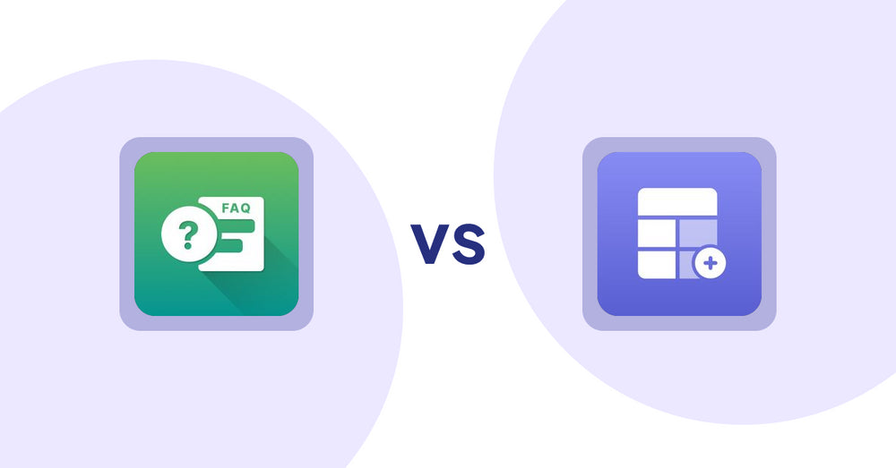 Shopify Product Display Apps: FAQ Expert: Product FAQ vs Eazy Specification Tags Table