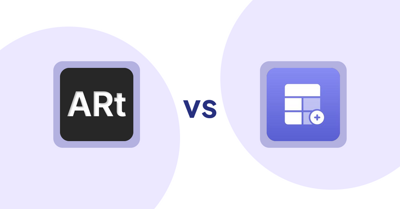 Shopify Product Display Apps: Wall Art Viewer AR vs Eazy Specification Tags Table