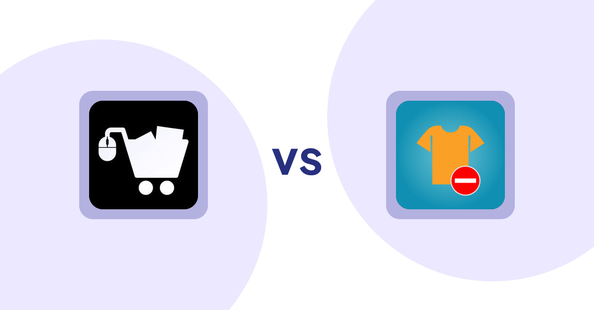 Shopify Product Display Apps: LM Add To Cart Sticky vs Products Unavailable