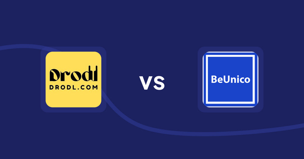 Shopify Product Display Apps: Drodl: Hide SoldOut Products vs. BeUnico