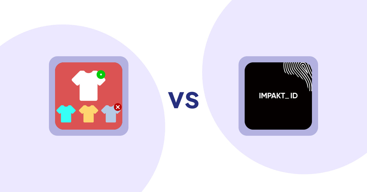 Shopify Product Display Apps: ST: Product & Collection Sort vs. IMPAKT ID: fashion CO2 tracker
