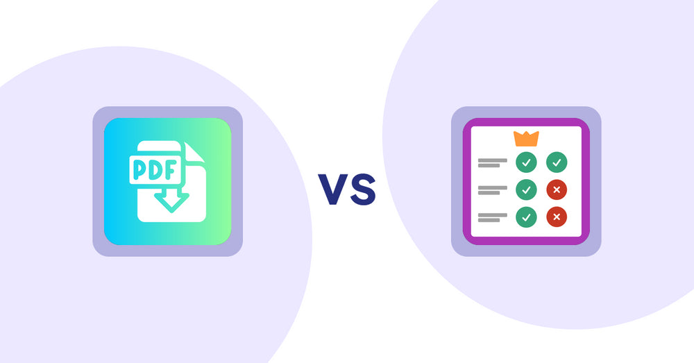 Shopify Product Display Apps: Hukify ‑ PDF Catalog Printer vs Pretty Comparison Tables