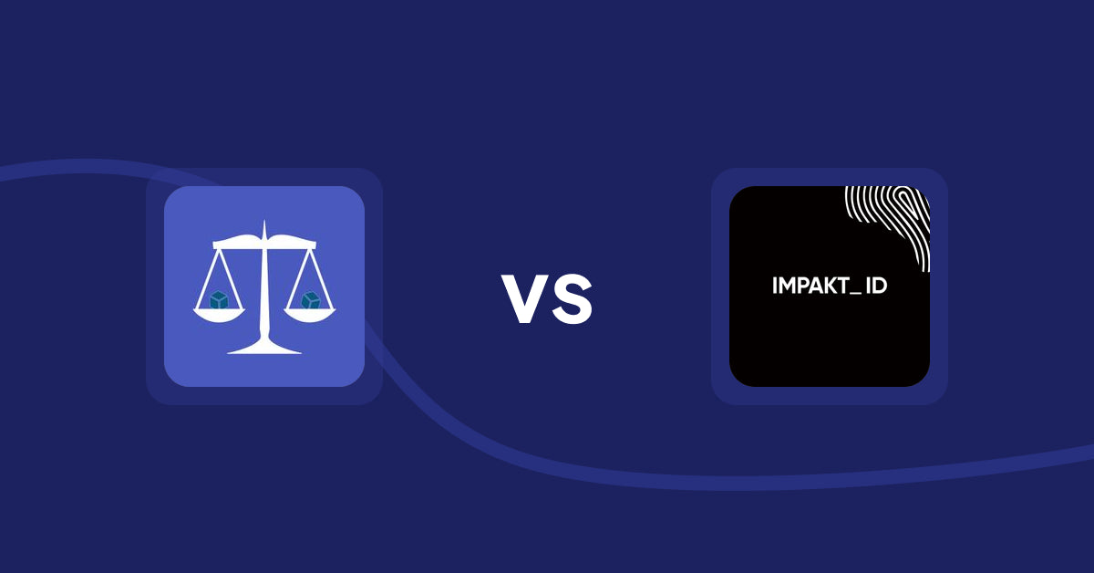 Shopify Product Display Apps: Equate ‑ Product Compare vs IMPAKT ID: fashion CO2 tracker