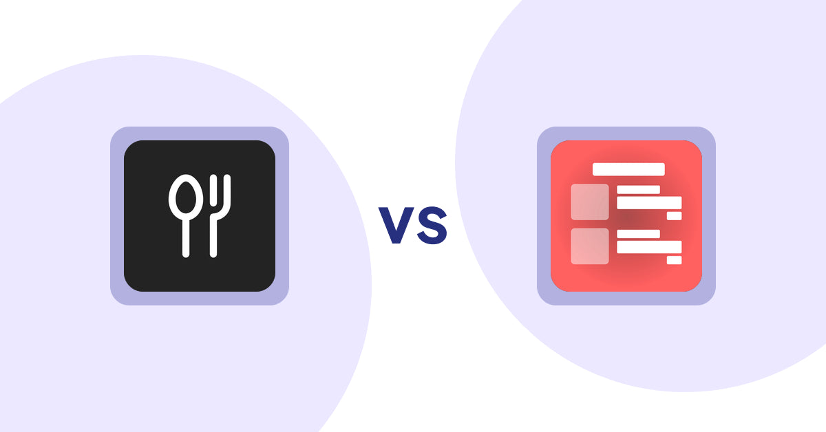 Shopify Product Display Apps: ServeUp - Restaurant Menu vs Menulog