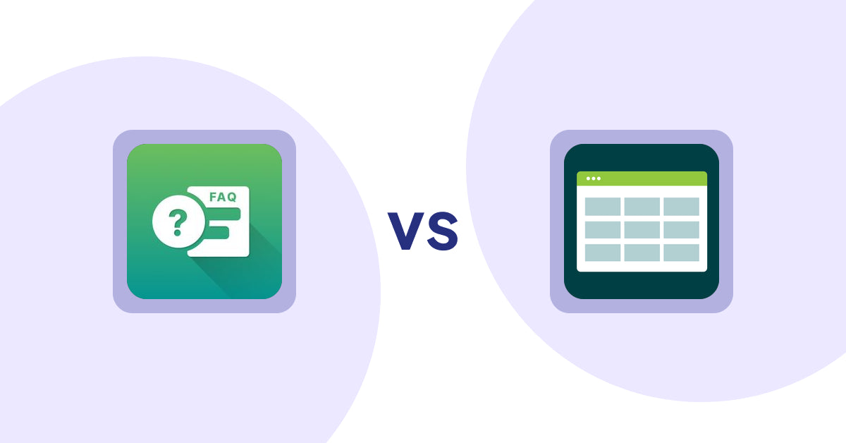 Shopify Product Display Apps: FAQ Expert: Product FAQ vs Product Table