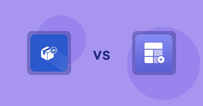 Shopify Product Display Apps: Addify - Hide Products vs Eazy Specification Tags Table