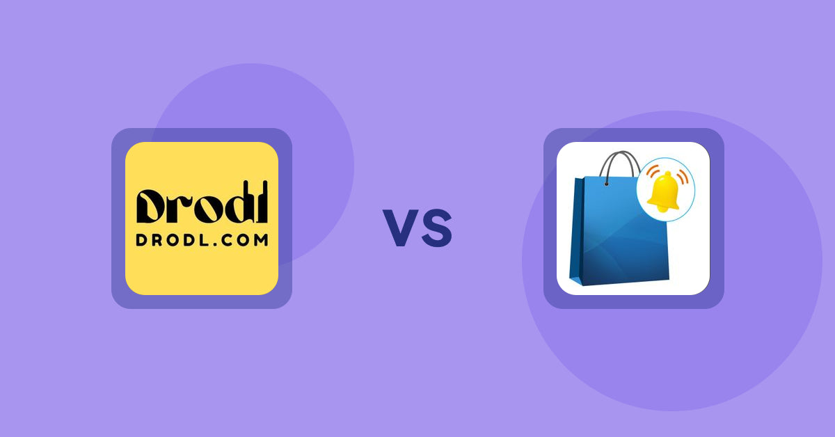 Shopify Product Display Apps: Drodl: Hide SoldOut Products vs. CartBar ‑ Product Purchase Bar