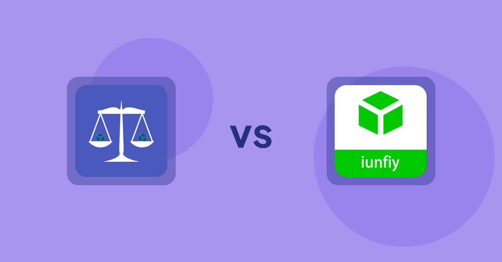 Shopify Product Display Apps: Equate ‑ Product Compare vs iunfiy • Related Products