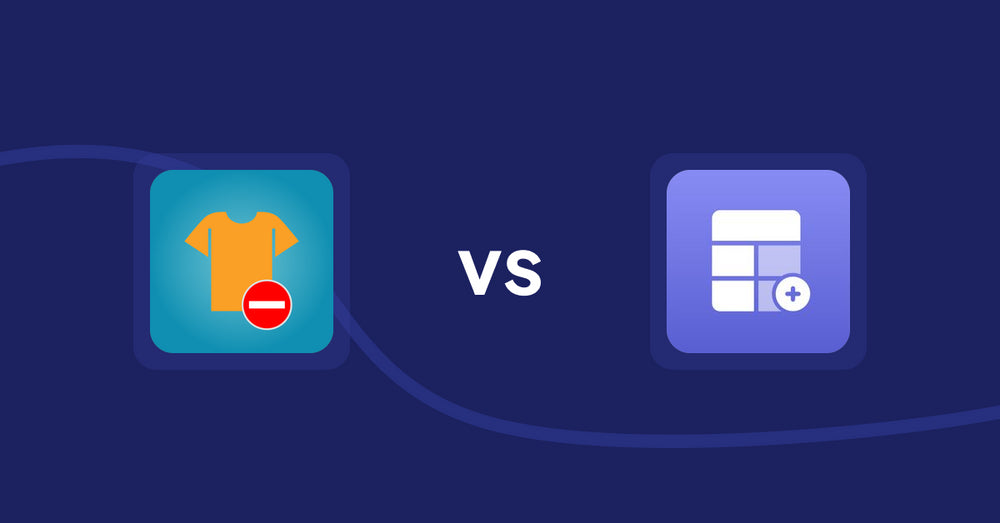 Shopify Product Display Apps: Products Unavailable vs Eazy Specification Tags Table