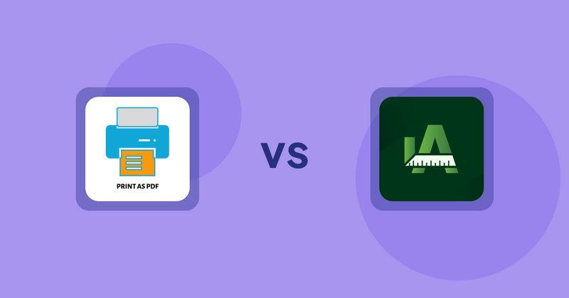 Shopify Product Display Apps: LitPDP ‑ Print as PDF vs. Easy Size Chart by Akeans