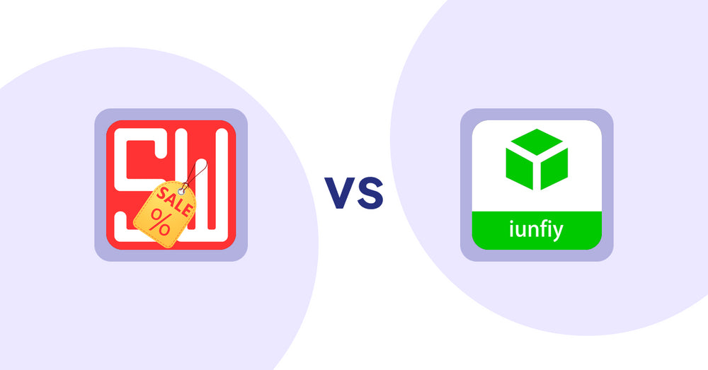 Shopify Product Display Apps: Super Watermarks ‑ Badges vs iunfiy • Related Products