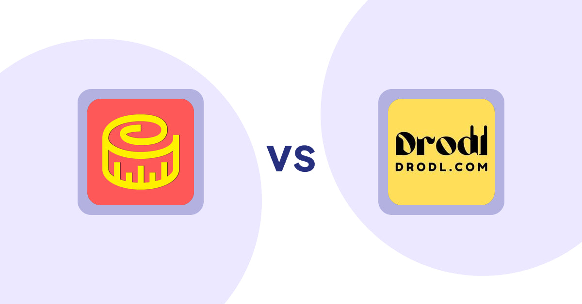 Shopify Product Display Apps: Snake Size Chart & Size Guide vs. Drodl: Hide SoldOut Products