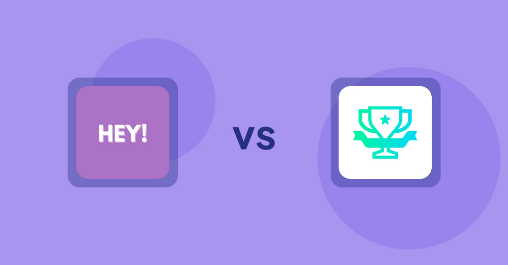 Shopify Product Display Apps: Hey! Product Page Banner & Text vs. らくらくランキング表示アプリ｜リテリア Ranking