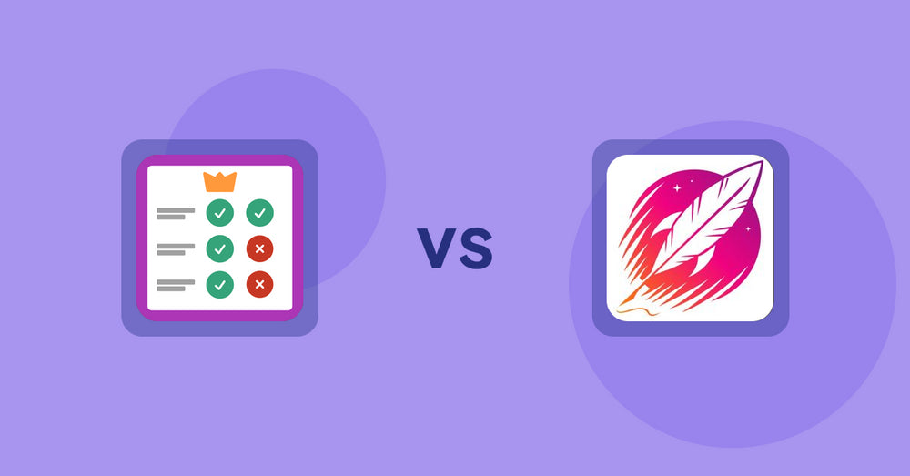Shopify Product Display Apps: Pretty Comparison Tables vs Wordsmith: Content Generator