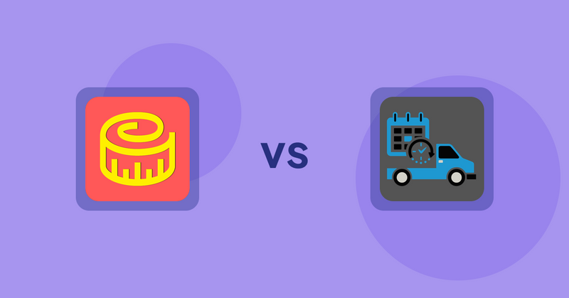 Shopify Product Display Apps: Snake Size Chart & Size Guide vs H3 Estimated Delivery