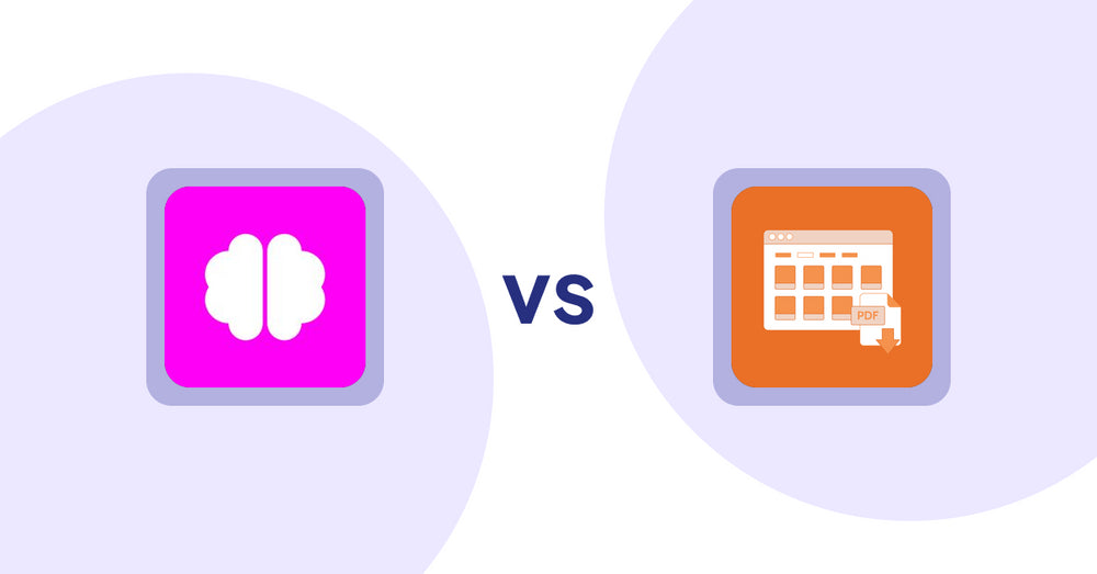 Shopify Product Display Apps: Brainy: AI SEO & Content Boost vs Meetanshi PDF Product Catalog