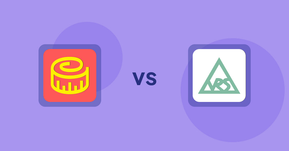 Shopify Product Display Apps: Snake Size Chart & Size Guide vs VRSHOPii