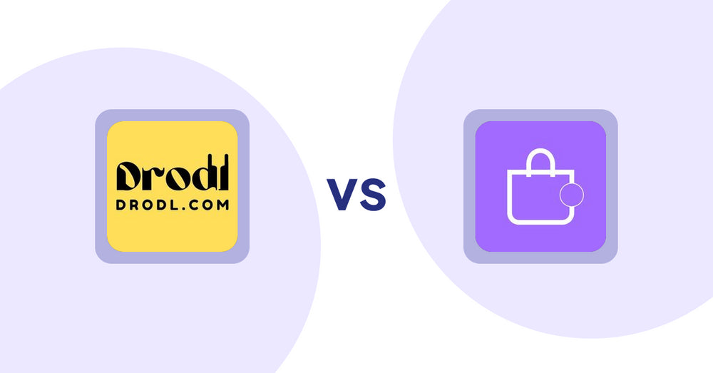 Shopify Product Display Apps: Drodl: Hide SoldOut Products vs ShowMe: Product Showcases