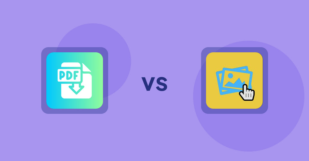 Shopify Product Display Apps: Hukify ‑ PDF Catalog Printer vs Singleton | Second Image Hover
