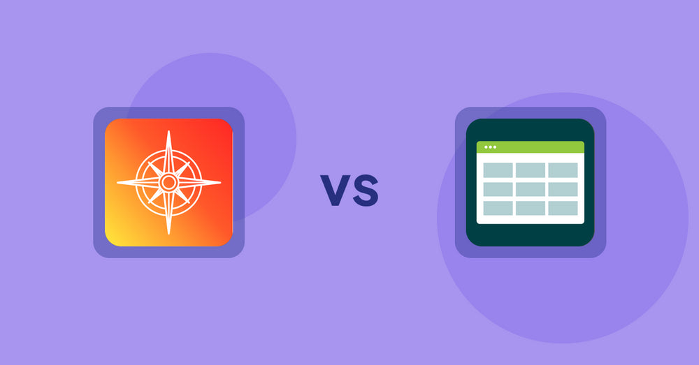 Shopify Product Display Apps: Compass Navigation vs Product Table