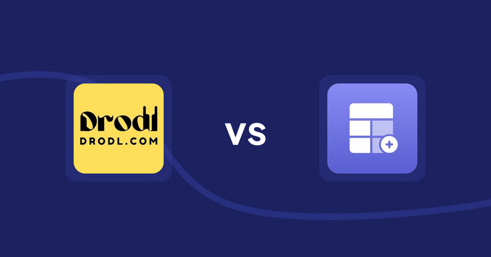 Shopify Product Display Apps: Drodl: Hide SoldOut Products vs Eazy Specification Tags Table