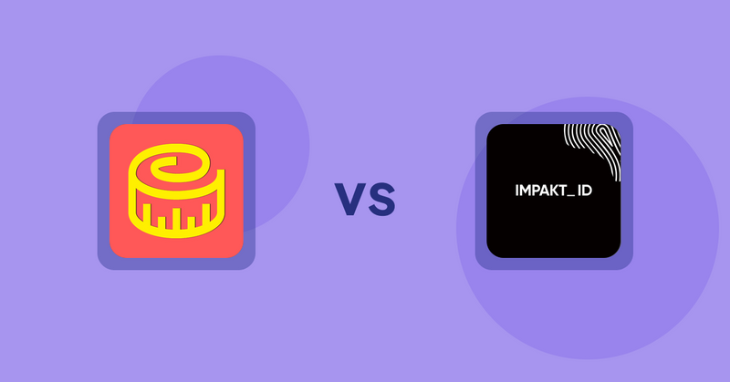 Shopify Product Display Apps: Snake Size Chart & Size Guide vs IMPAKT ID: Fashion CO2 Tracker
