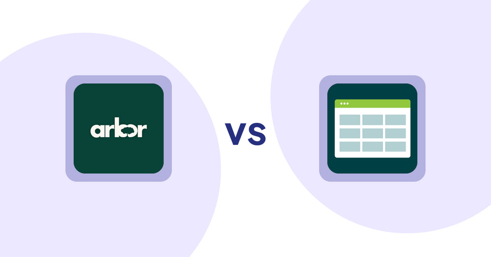 Shopify Product Display Apps: Arbor ― Carbon Transparency vs Product Table