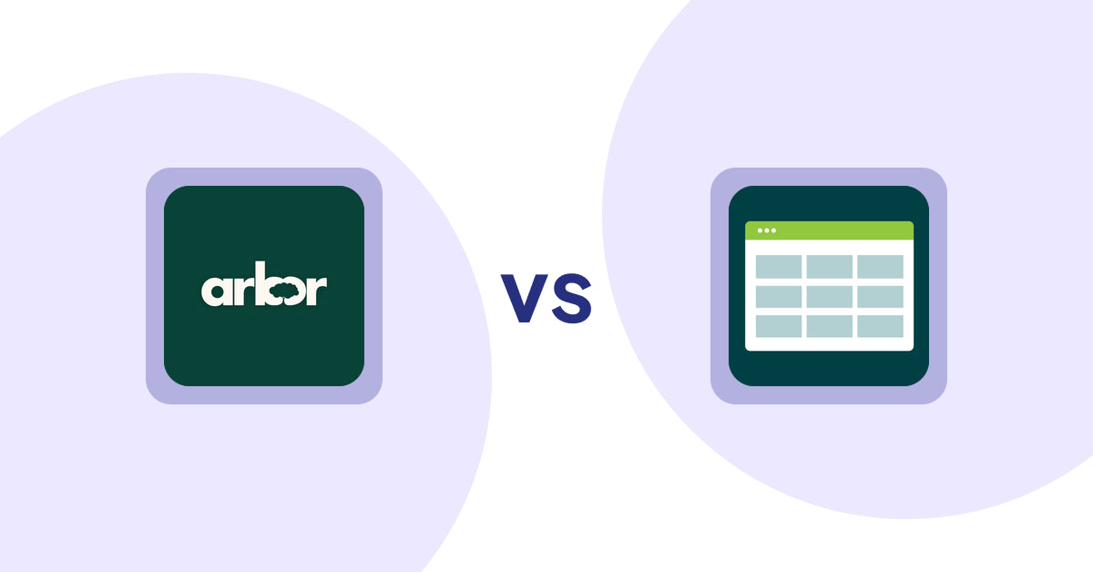 Shopify Product Display Apps: Arbor ― Carbon Transparency vs Product Table