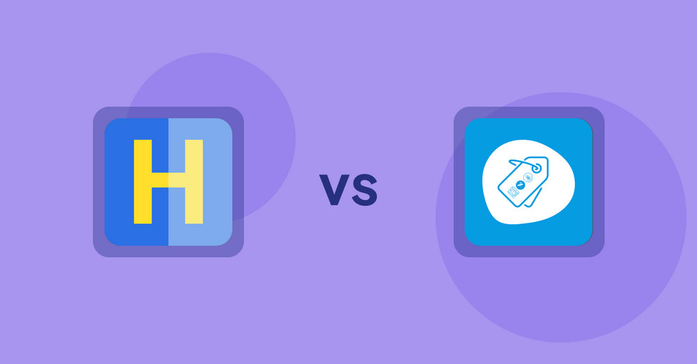 Shopify Product Display Apps: HiVar: Hide Sold Out Variants vs. Extendons Product Tag Images