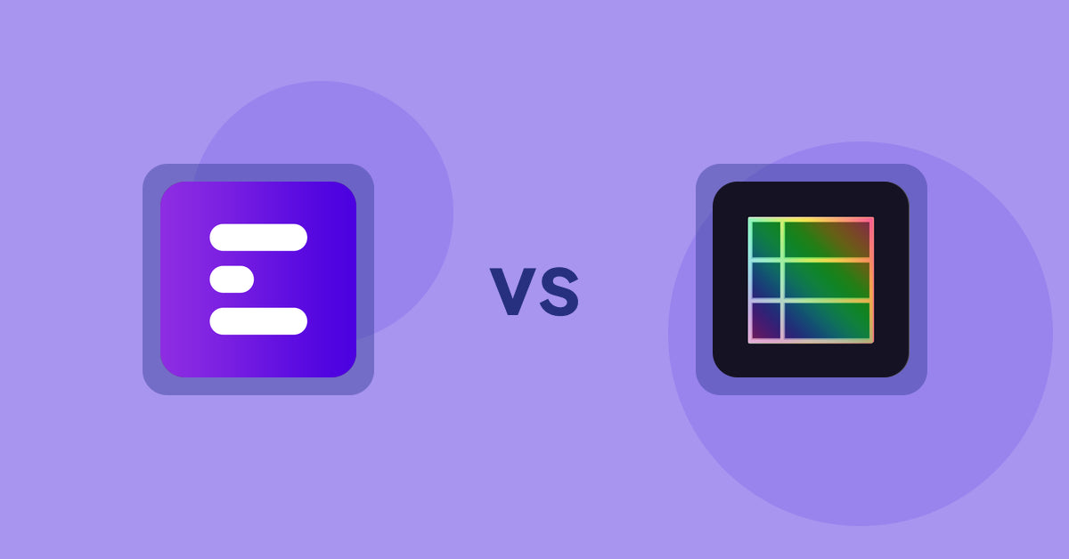 Shopify Product Display Apps: ANG Extra menu vs. TableFlow Specification Table