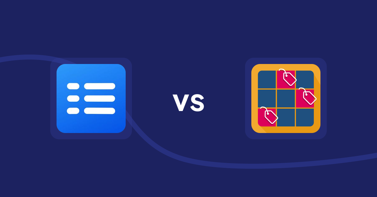 Shopify Metafield Apps: Easy Specification Table vs [Soledis]HighlightsCollections