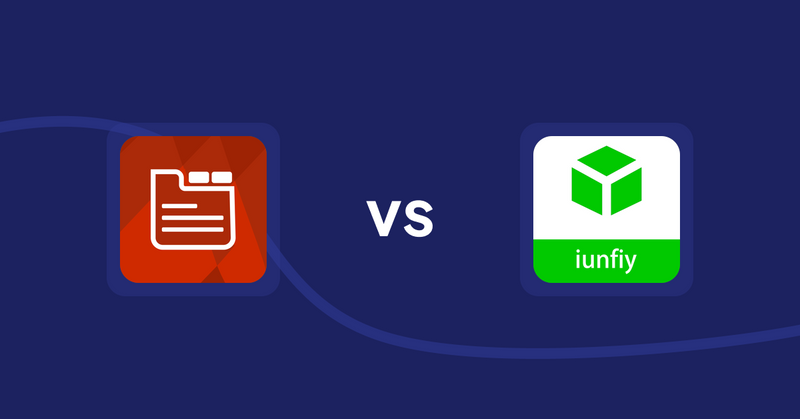 Shopify Product Display Apps: Tabs: SEO Product Tabs with AI vs. iunfiy • Related Products