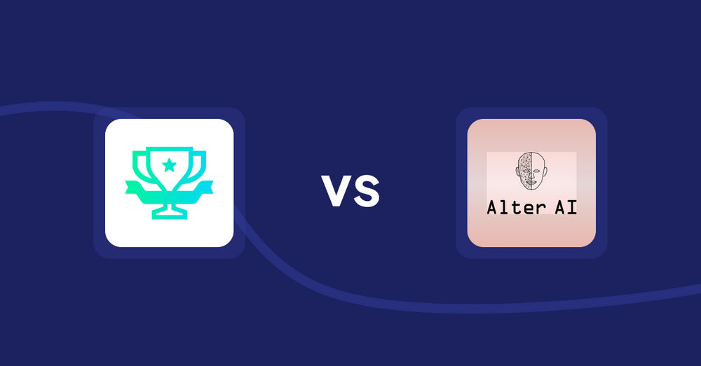 Shopify Product Display Apps: らくらくランキング表示アプリ｜リテリア Ranking vs Alter AI Virtual Try‑on
