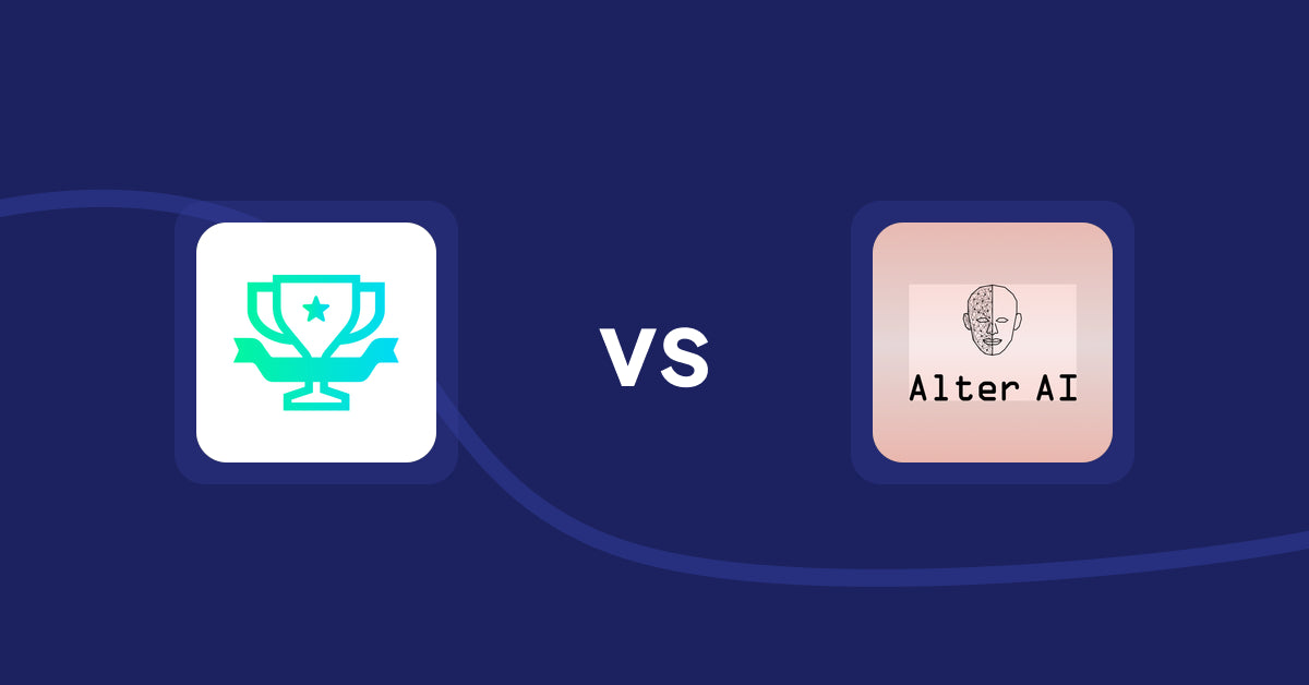 Shopify Product Display Apps: らくらくランキング表示アプリ｜リテリア Ranking vs Alter AI Virtual Try‑on
