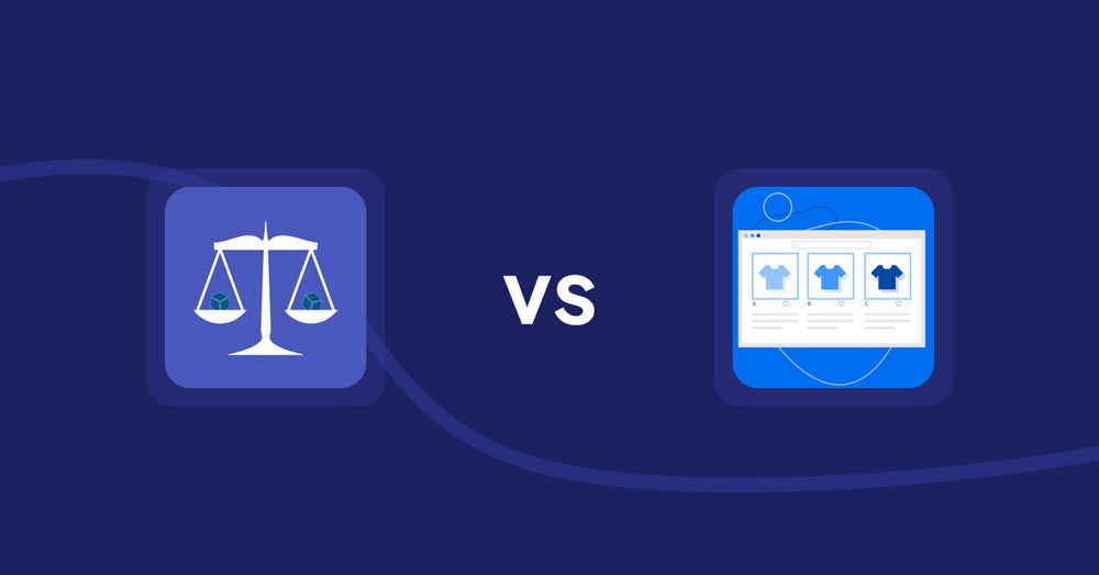 Shopify Product Display Apps: Equate ‑ Product Compare vs Hura Product Showcase Builder