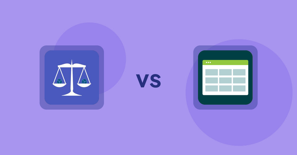Shopify Product Display Apps: Equate ‑ Product Compare vs Product Table