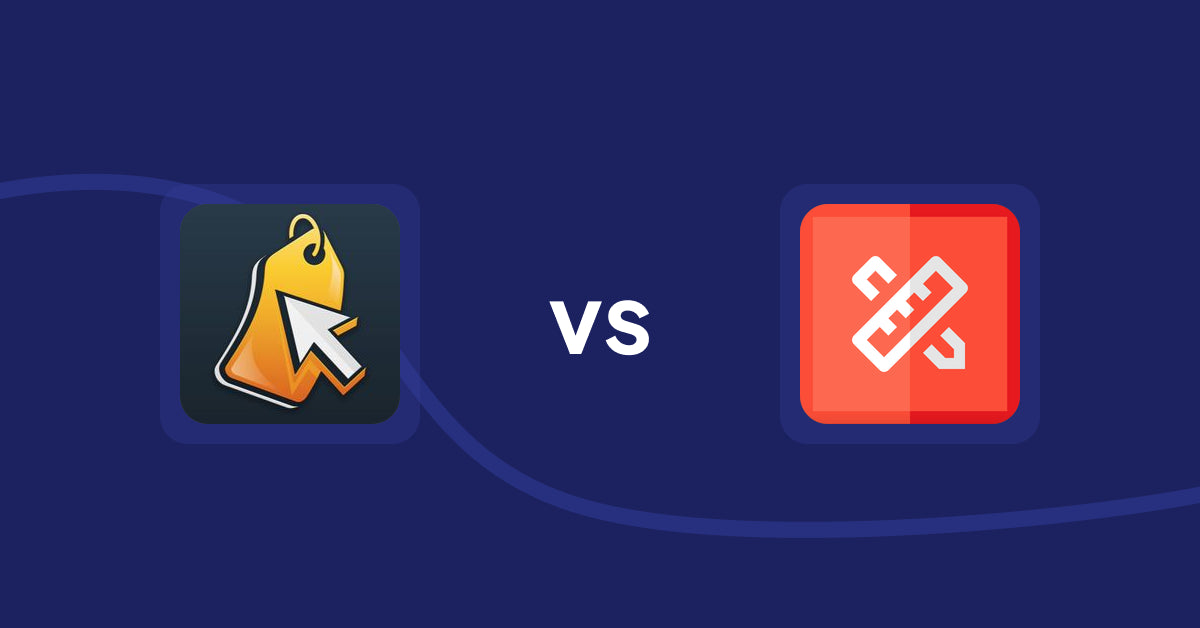 Shopify Product Display Apps: Iconic: Product Features vs. RT: Size Chart, Size Guide