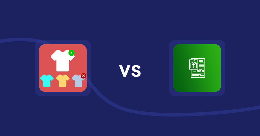 Shopify Product Display Apps: ST: Product & Collection Sort vs OC Product Size Chart