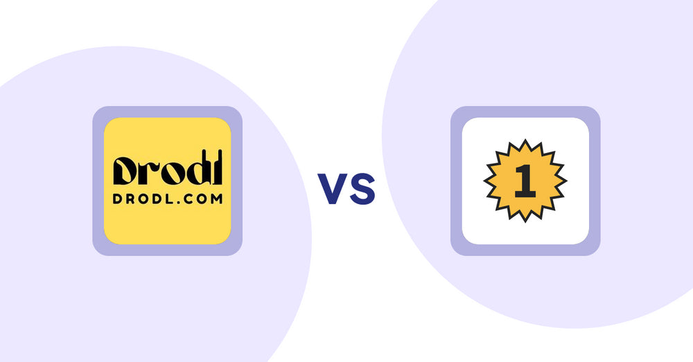 Shopify Product Display Apps: Drodl: Hide SoldOut Products vs UR: Smart Ranking